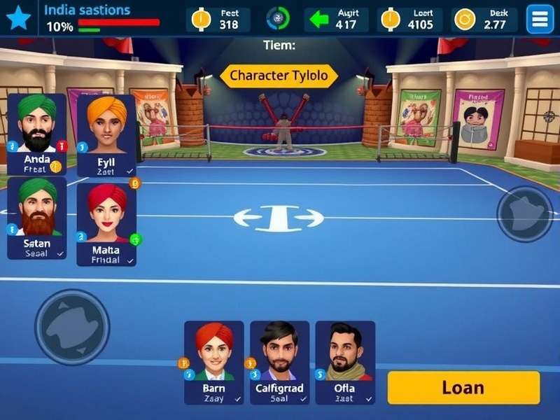 Haryanvi Battle Blitz gameplay screenshot showing character selection and battle arena